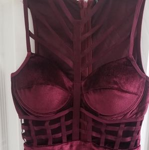 Burgundy Velvet Dress